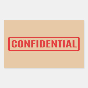 Confidential Rectangular Sticker