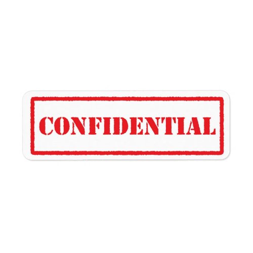 Confidential red stamp label