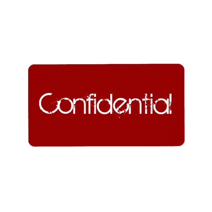 Confidential   Secret Address Label
