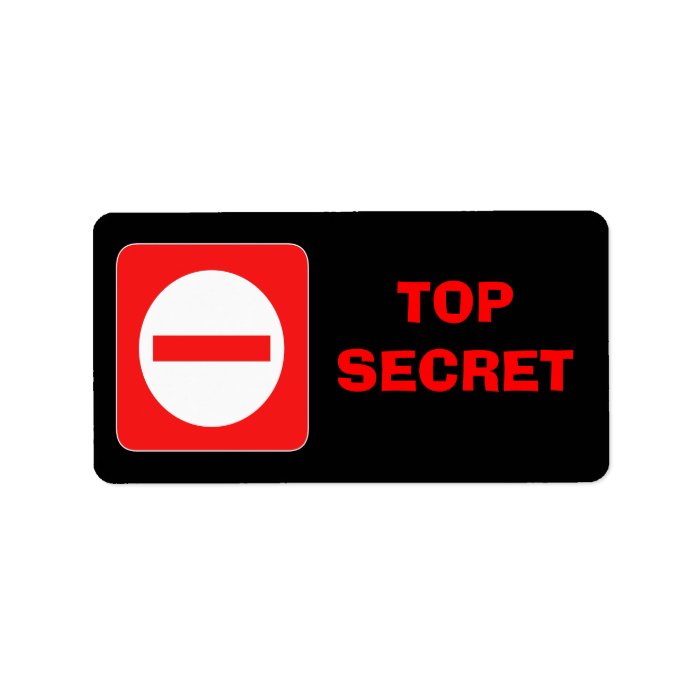 Confidential Top Secret Warning Label
