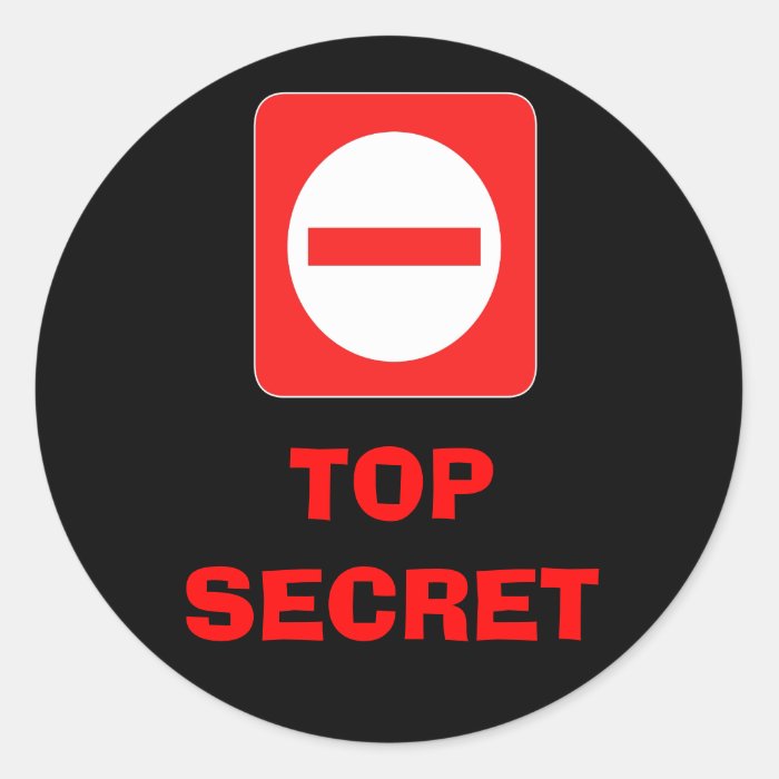Confidential Top Secret Warning Label Sticker