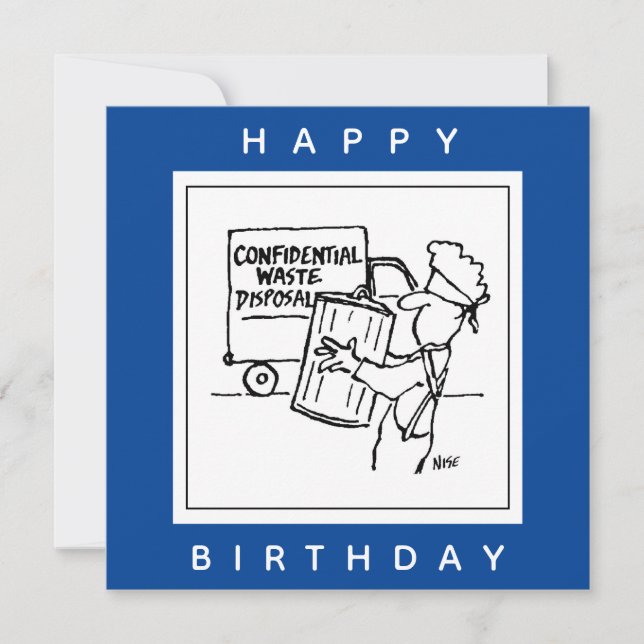 Confidential Waste Disposal Cartoon Card (Front)