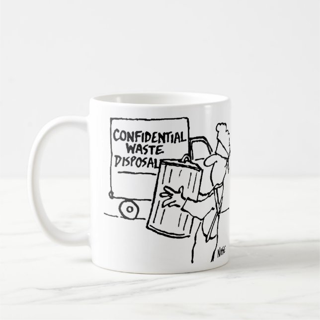Confidential Waste Disposal & Junk Mail Coffee Mug (Left)