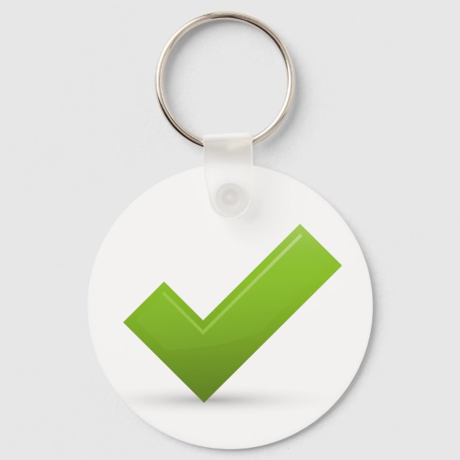 confirm-679245 GREEN CHECK MARK CORRECT SYMBOL LOG Keychain (Front)