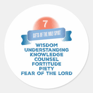 Confirmation 7 Gifts of the Holy Spirit Classic Round Sticker