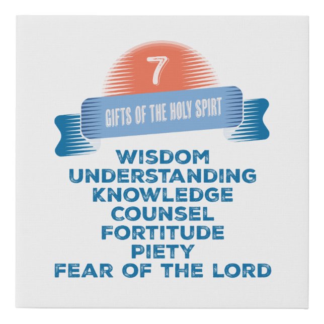 Confirmation 7 Gifts of the Holy Spirit Faux Canvas Print (Front)