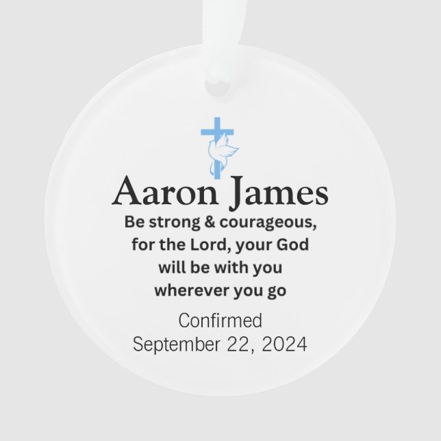 Confirmation Acrylic Ornament Gifts for Boys (Front)