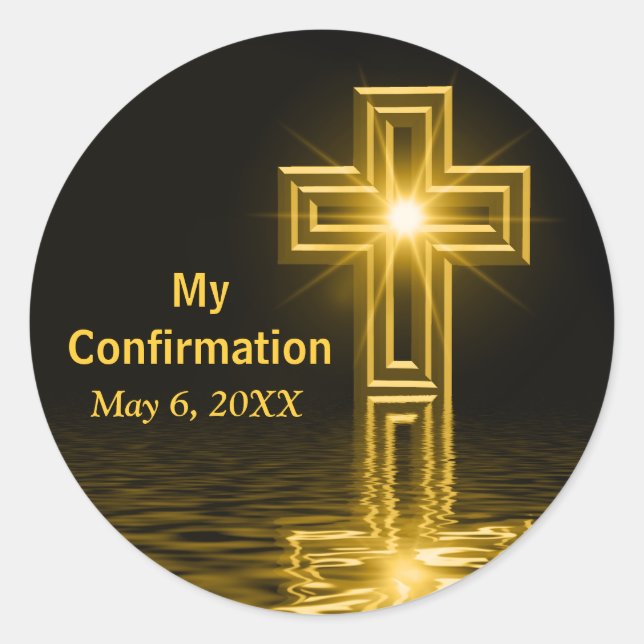 Confirmation Artistic Cross Spiritual Stickers (Front)