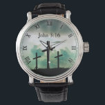 Confirmation Baptism Cross Watch<br><div class="desc">Confirmation Baptism Cross Watch. You can create your own personalized photo watches by adding a photo from your computer, or add your own name or initial as a monogram. Perfect gift for those looking for something sharp and unique.</div>