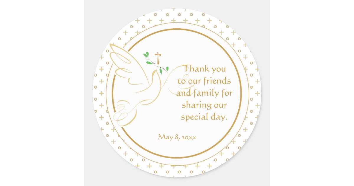 Confirmation | Baptism Favor Sticker | Zazzle