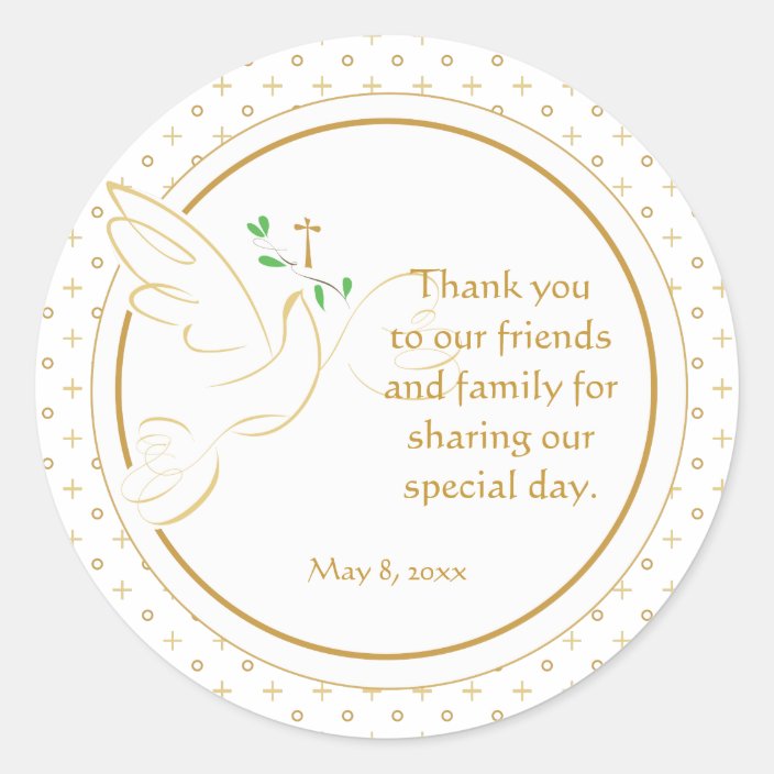 Confirmation | Baptism Favor Sticker | Zazzle.com