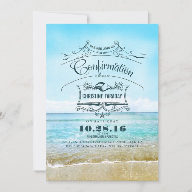 Confirmation Beach Invitation (Front)