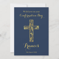 Confirmation blue gold cross boys