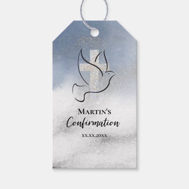 Confirmation blue marble gift tags (Front)