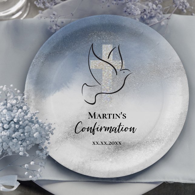 Confirmation blue marble paper plates (Creator Uploaded)