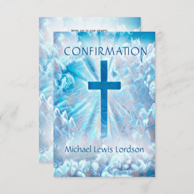 Confirmation Blue Skies Ahead Invitation (Front/Back)