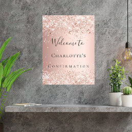 Confirmation blush rose gold welcome poster