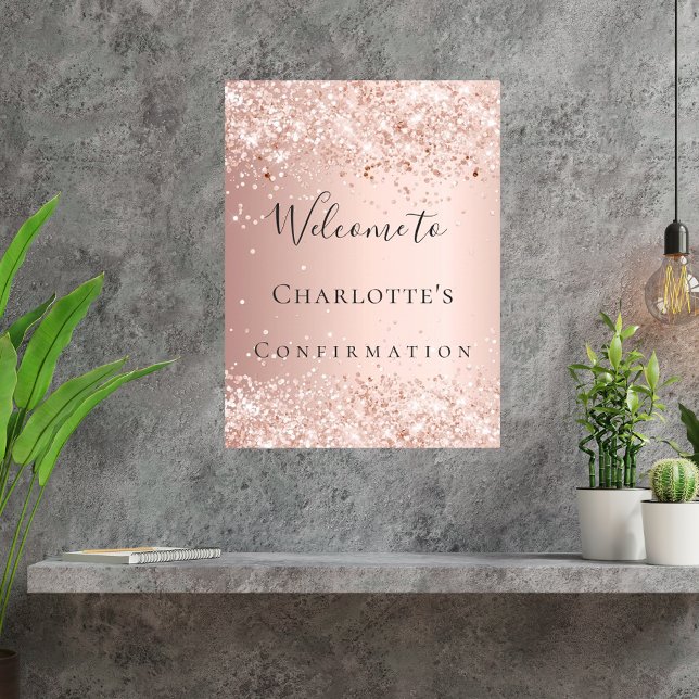 Confirmation blush rose gold welcome poster (Creator Uploaded)
