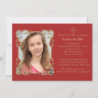 Confirmation Bold Religious Photo Invitation