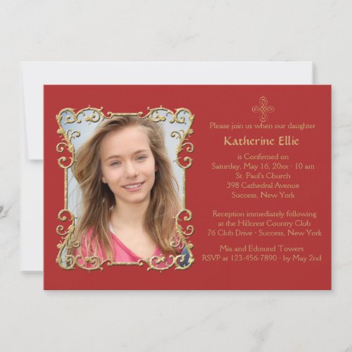 Confirmation Bold Religious Photo Invitation
