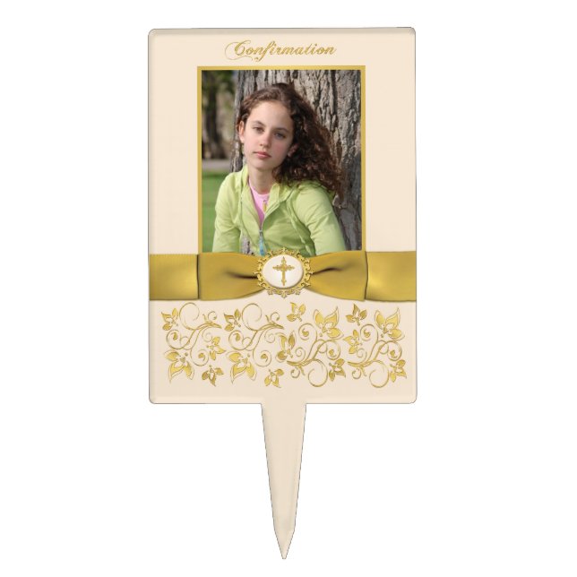 Confirmation Cake Pick with Photo (Front)