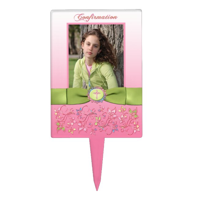 Confirmation Cake Pick with Photo (Front)