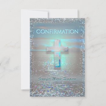Confirmation Calm Waters Invitation by GlitterInvitations at Zazzle