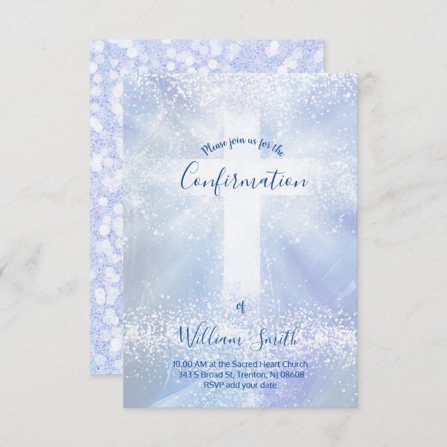 Confirmation Catholic holy cross Invitation (Front/Back)