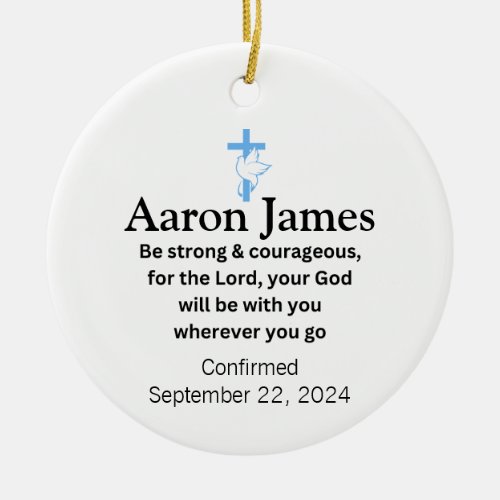 Confirmation Ceramic Ornament Gifts for Boys