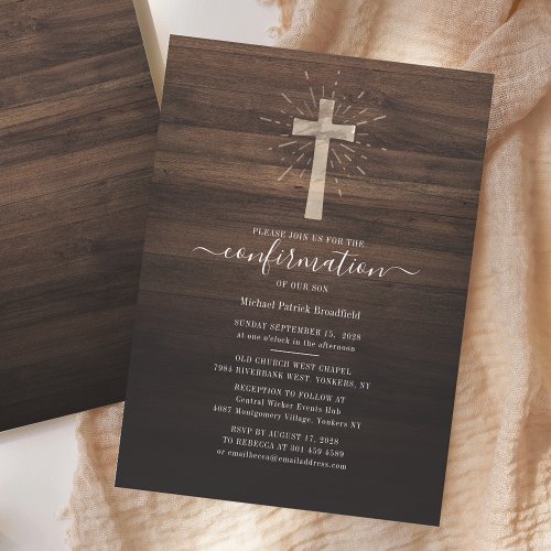 Confirmation Ceremony Church Cross Rustic Wood