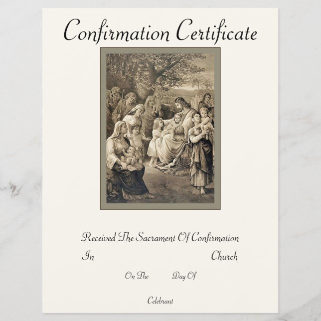 Confirmation Certificate Flyer (Front)