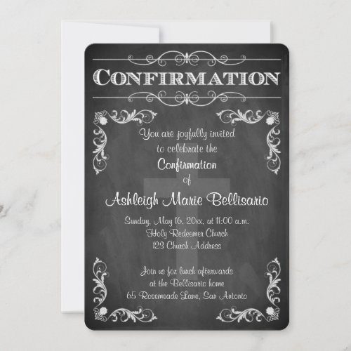 Chalkboard LOOK Confirmation Invitation