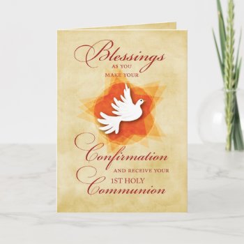Confirmation & Communion Congratulations Blessings Card by sandrarosecreations at Zazzle