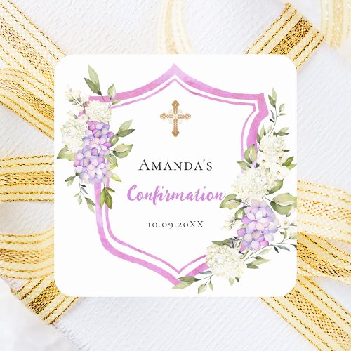 Confirmation crest pink purple flowers