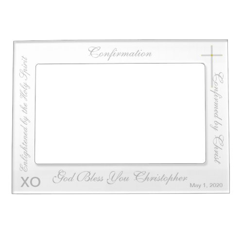 Confirmation Cross White Magnetic Photo Frame