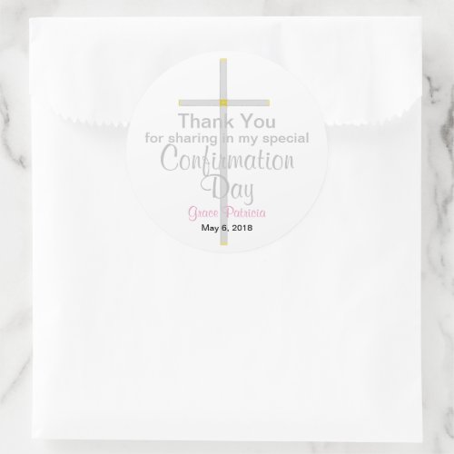 Confirmation Daughter Thank You Round Stickers