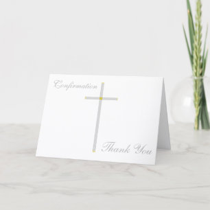 Confirmation Day Cross Thank You  Card