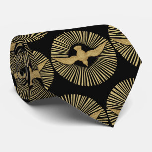 Confirmation Dove Holy Spirit Black Gold Neck Tie