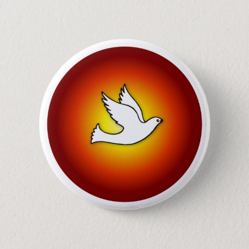 Confirmation Dove with Gold Red Rays Button