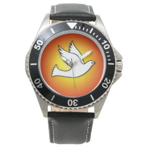 Confirmation Dove with Gold, Red Rays Watch