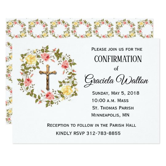 confirmation floral wreath crucifix