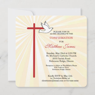 Confirmation for Boy Cross Dove Golden Rays