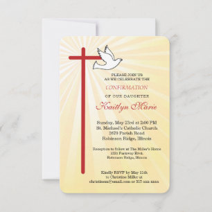 Confirmation for Daughter Cross Dove Golden Rays