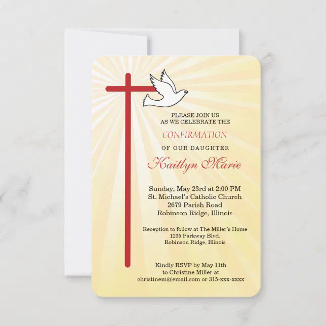 Daughter Confirmation Day Card – Gold Foil Cross Design, 8.75x4 Inches, With Envelope & Message