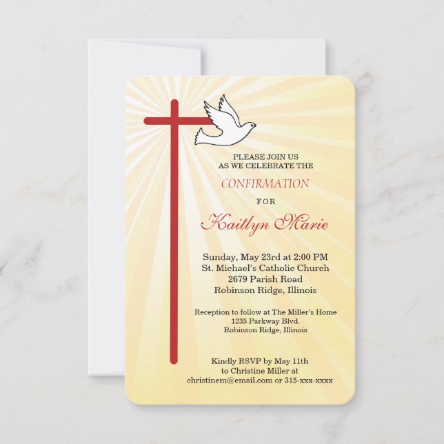 Confirmation for Female Cross Dove Golden Rays (Front)