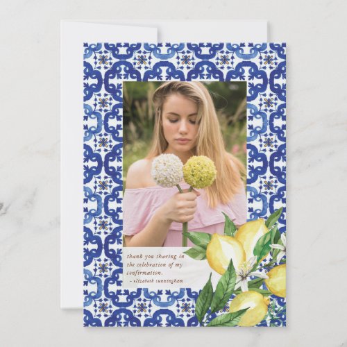 Confirmation For Her Mediterranean Tiles Lemons