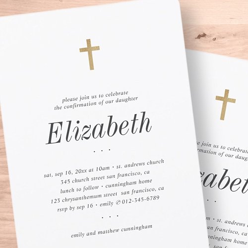 Confirmation For Her Minimalist Faux Gold Cross