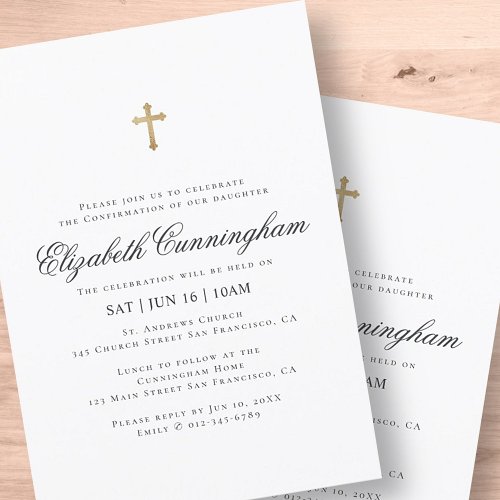 Confirmation For Her | Minimalist Gold Cross