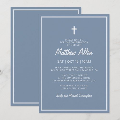 Confirmation For Him Modern Simple Frame Cross