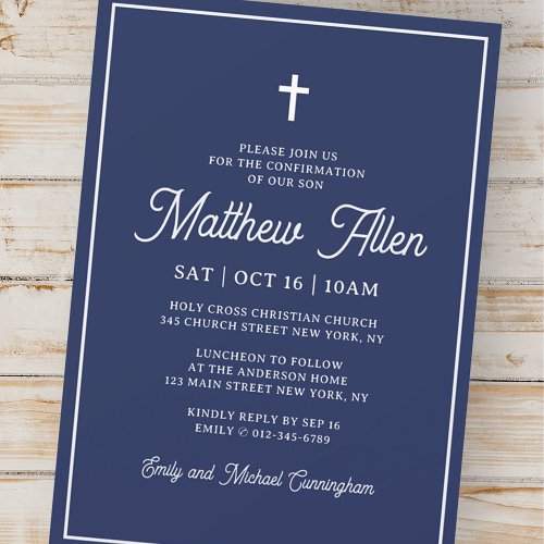 Confirmation For Him Simple Elegant Modern Cross